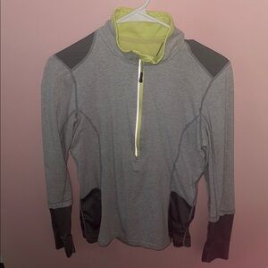 MPG Gray and Yellow Quarter-Zip Pullover